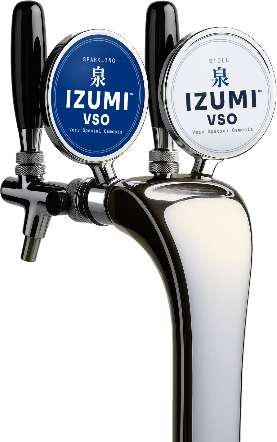 Izumi V.S.O. two-tap column served from undercounter equipment