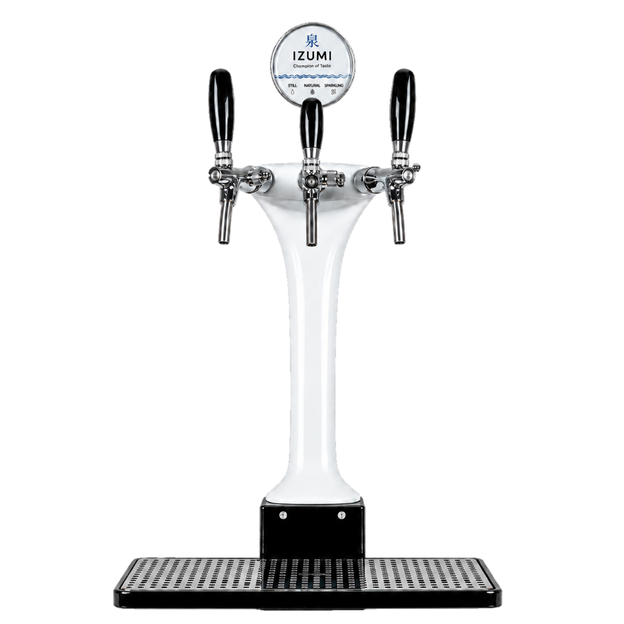 Izumi V.S.O. three-tap dispensing tower — still, ambient and sparkling